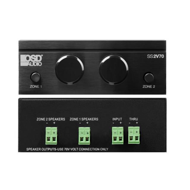 OSD 70V Speaker Selector, 2x Built-In 100W Volume Controls & Pass Thru Output SS2V70