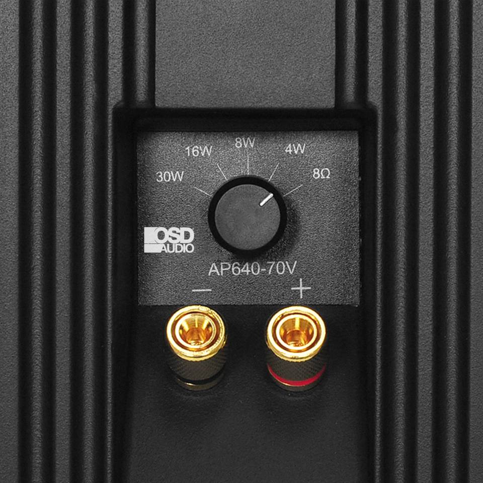 OSD Audio 70V Patio Pair Speakers AP520 Black Indoor/Outdoor Stereo 