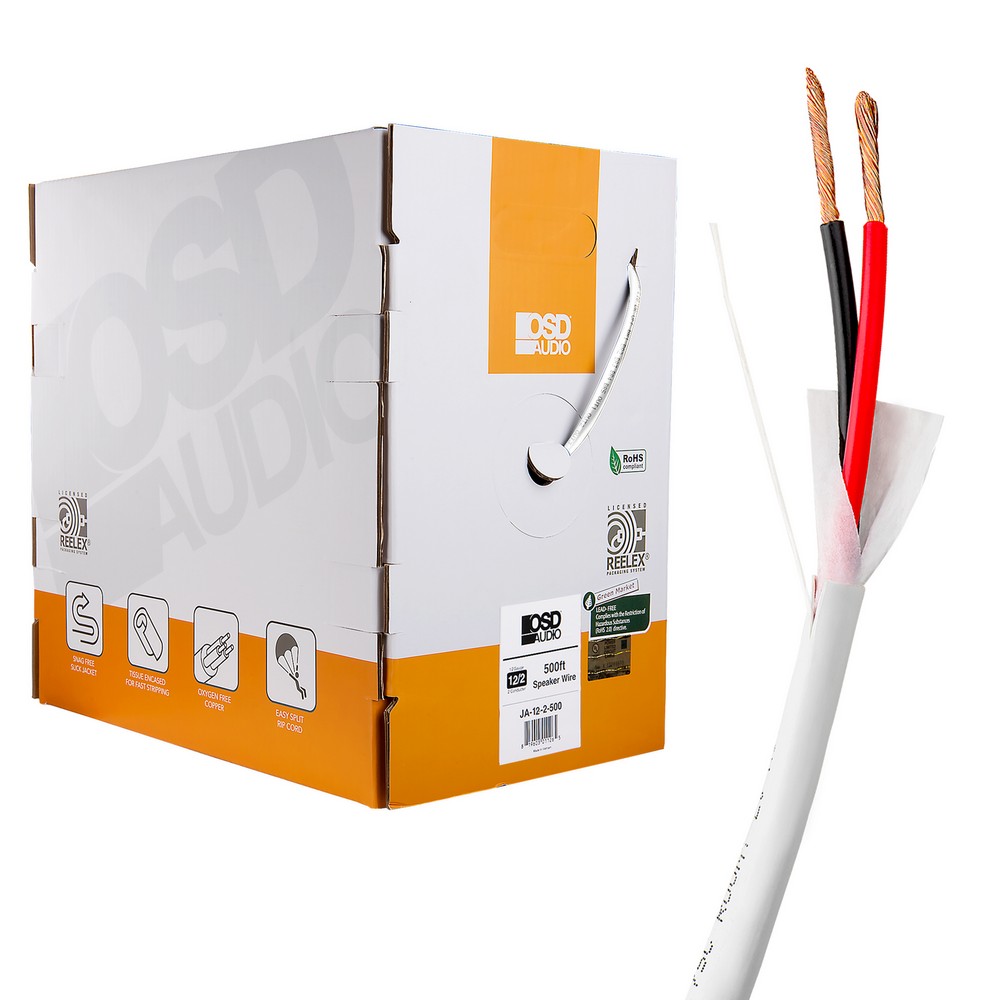 12/2 CL3 Direct Burial Speaker Wire 500Ft Oxygen Free Reinforced Box (White)