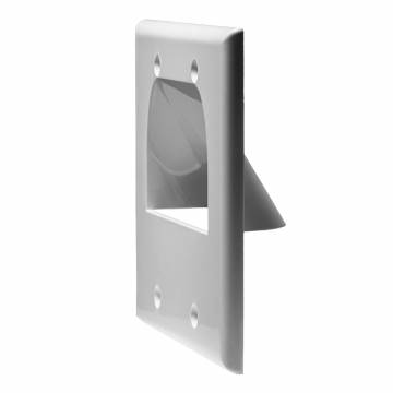 Inverted Pass Through Bundle Cable Wall Plate Dual Gang