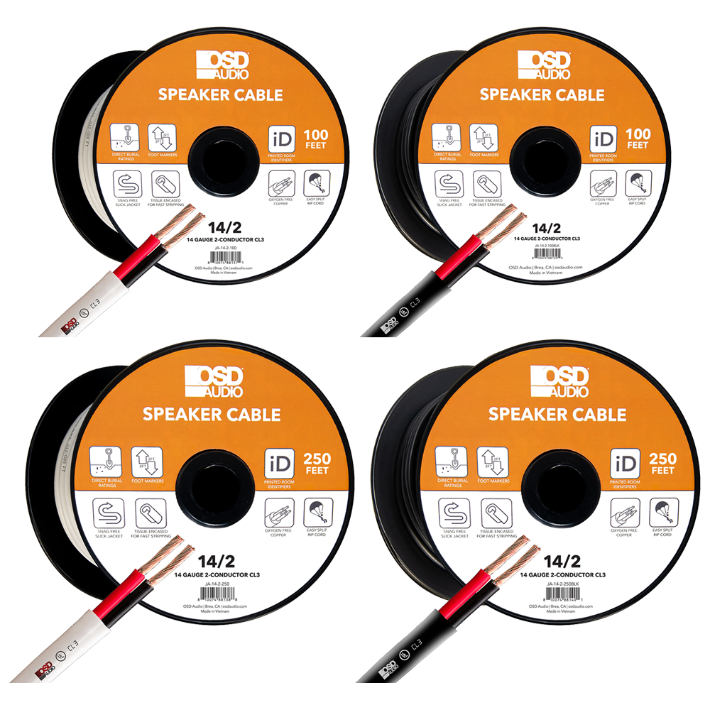 14/2 Speaker Wire, 100Ft & 250Ft Spools | OSD Audio