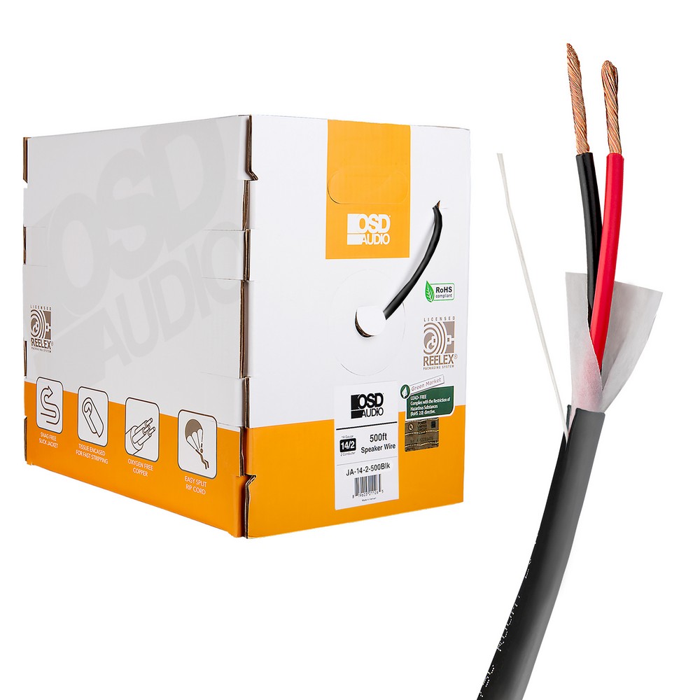 100 Ft. Spool High Performance 14 Gauge Speaker Wire, Oxygen Free Pure Copper Ul Listed Class 2