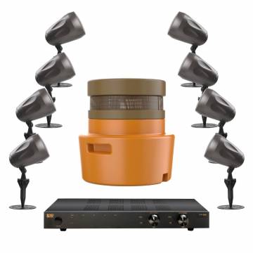 OSD Audio 70V Outdoor Landscape System, 8 Forza Speakers, 12in Subwoofer, XPA600 Amplifier