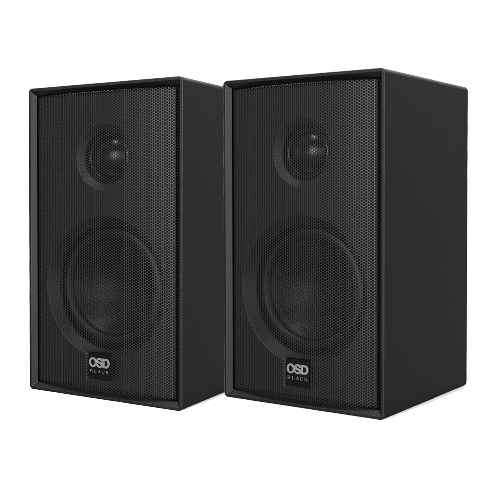 OSD Nero Cube Speaker Pair with 3” Glass Fiber Woofer & 1” Silk Dome Tweeter - MODQ2 Black
