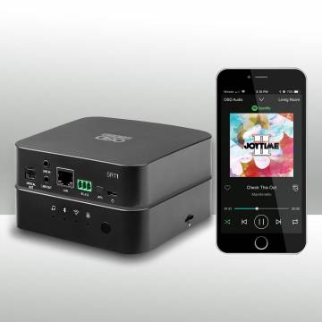 SRT1 WiFi App Controlled Media Streamer, Bluetooth, Optical Input, Ethernet Connection, Black Series
