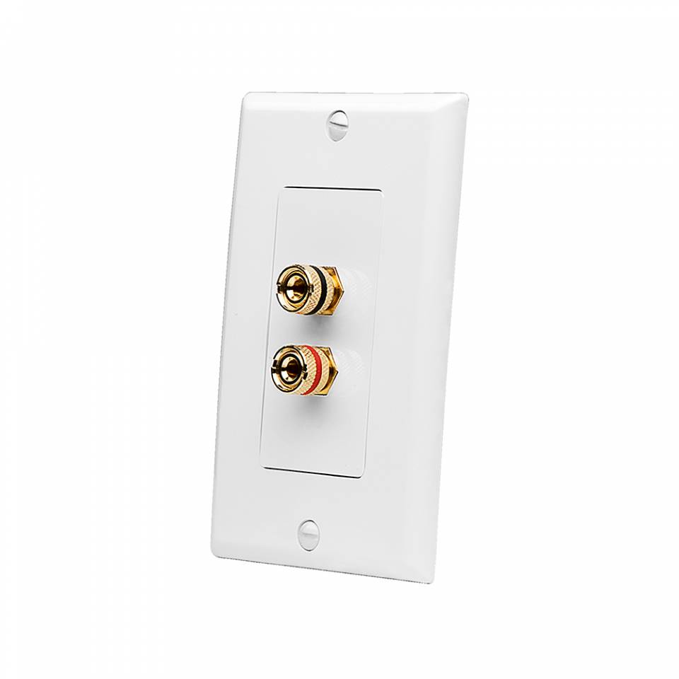 Monoprice 103639 Banana Binding Post Wall Plate for 1 Speaker