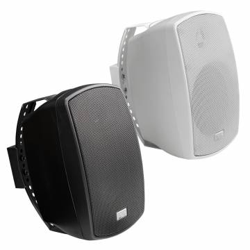 4" Outdoor Patio Speaker Pair, 60W/ 70V, IPX6 Weather Resistant, Full Motion Bracket, Black/White