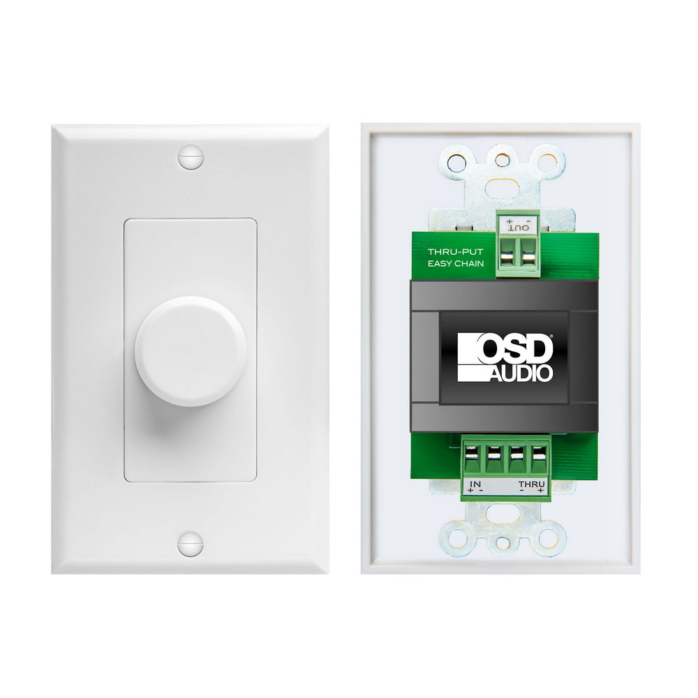 thumbnail image 2 of 100W In-Wall Speaker Volume Control - Works With Multiple Speaker Pairs, 3 Color Plates 2 of 10