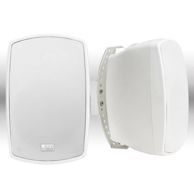 4" Outdoor Patio Speaker Pair, 60W RMS and 70V, IPX6, Full Motion Bracket, Black/White