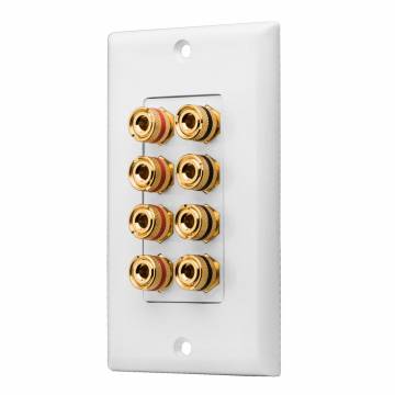 8 Terminal Decora Speaker Binding Post Wall Plate - WP8