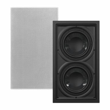 In Wall 300W Subwoofer Dual 8" Graphite Cones Magnetic Grill IWSDual8 OSD Black