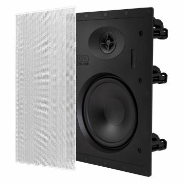 T61 6.5" In-Wall Speakers with a 1/2" Soild Soft Dome Tweeter, Pair, Black Series