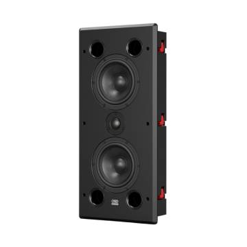 OSD Black T65-MKII In-Wall LCR Speaker with Dual 6.5" Carbon Fiber Drivers, Titanium Dome Tweeter