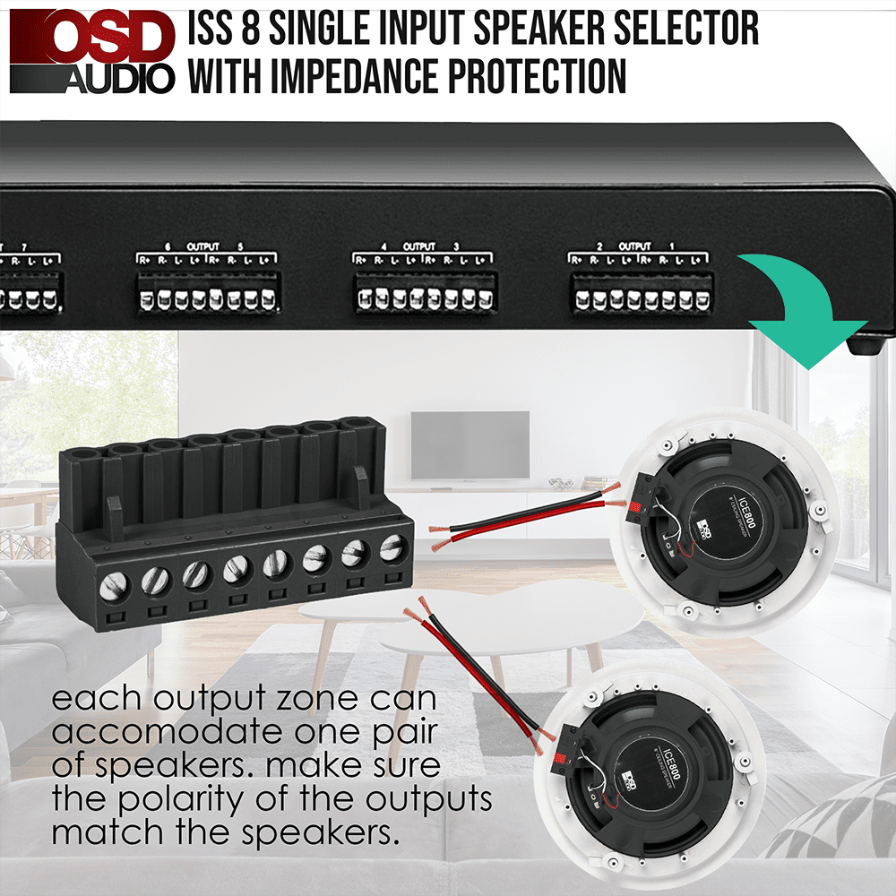 ISS8 8 Zone Speaker Selector | OSD Audio