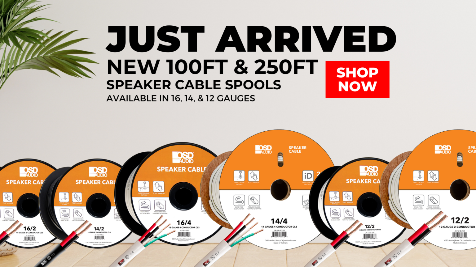 NEW Indoor/Outdoor Speaker Wire Spools OSD Audio